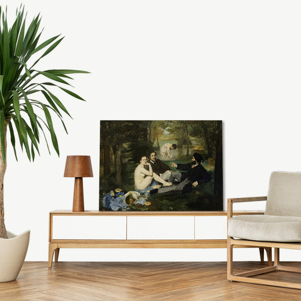 Quadro Stampa su Tela con Telaio in Legno Edouadr Manet - Luncheon on the Grass