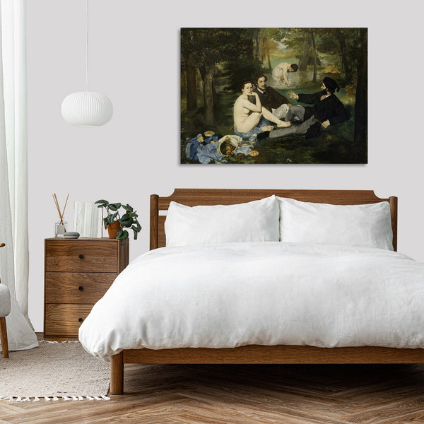 Quadro Stampa su Tela con Telaio in Legno Edouadr Manet - Luncheon on the Grass