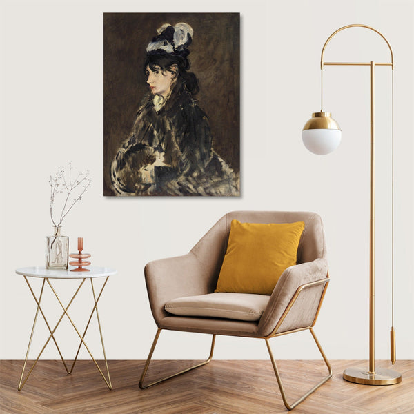 Quadro Stampa su Tela con Telaio in Legno Edouadr Manet - Berthe Morisot