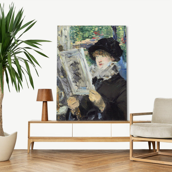 Quadro Stampa su Tela con Telaio in Legno Edouadr Manet - Woman Reading