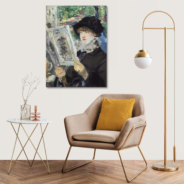 Quadro Stampa su Tela con Telaio in Legno Edouadr Manet - Woman Reading