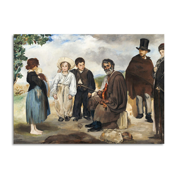 Quadro Stampa su Tela con Telaio in Legno Edouadr Manet - The Old Musician