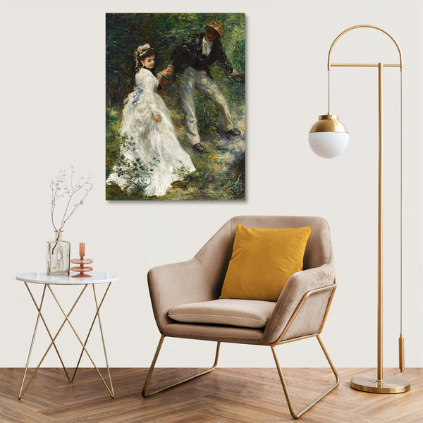 Quadro Stampa su Tela con Telaio in Legno Pierre-Auguste Renoir - La Promenade