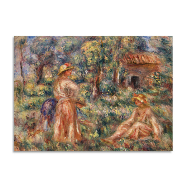 Quadro Stampa su Tela con Telaio in Legno Pierre-Auguste Renoir - Girls in a Landscape