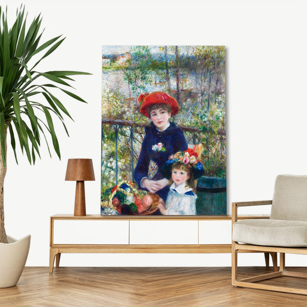 Quadro Stampa su Tela con Telaio in Legno Pierre-Auguste Renoir - Two Sisters