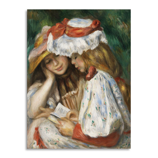 Quadro Stampa su Tela con Telaio in Legno Pierre-Auguste Renoir - Two Girls Reading