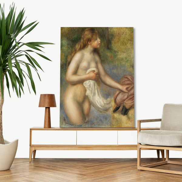 Quadro Stampa su Tela con Telaio in Legno Pierre-Auguste Renoir - Bather