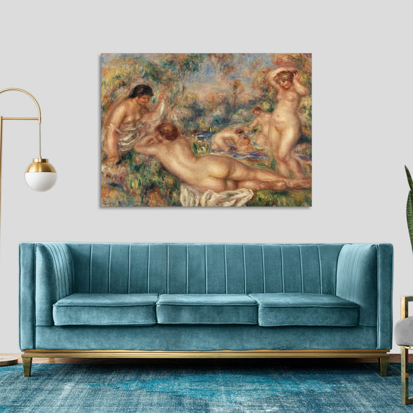 Quadro Stampa su Tela con Telaio in Legno Pierre-Auguste Renoir - Bathers