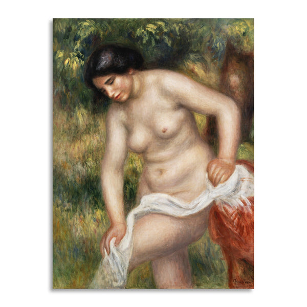 Quadro Stampa su Tela con Telaio in Legno Pierre-Auguste Renoir - Bather Drying Herself