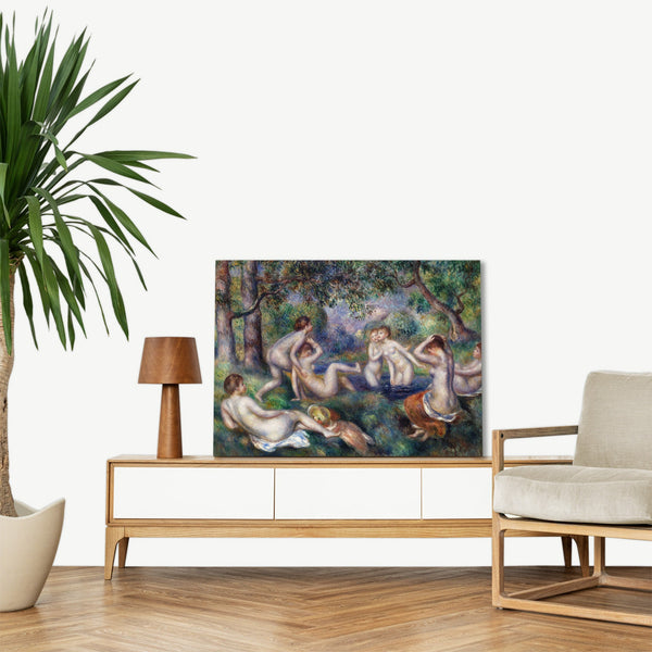 Quadro Stampa su Tela con Telaio in Legno Pierre-Auguste Renoir - Bathers in the Forest