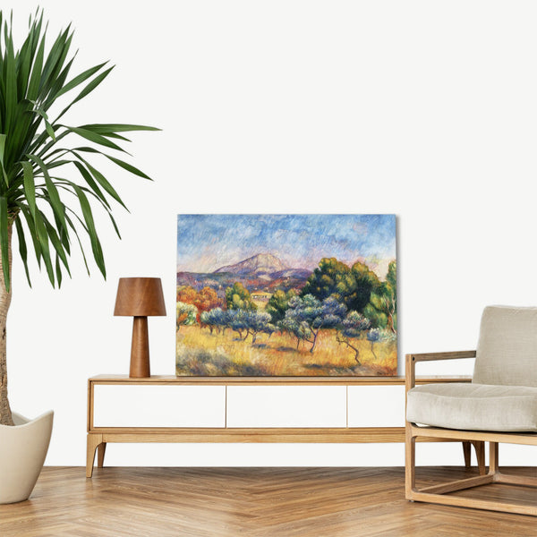 Quadro Stampa su Tela con Telaio in Legno Pierre-Auguste Renoir - Montagne Sainte-Victoire