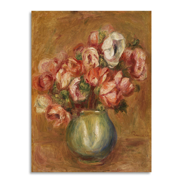 Quadro Stampa su Tela con Telaio in Legno Pierre-Auguste Renoir - Anemones