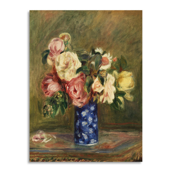 Quadro Stampa su Tela con Telaio in Legno Pierre-Auguste Renoir - Bouquet of Roses