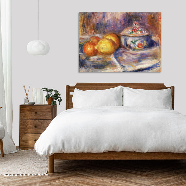 Quadro Stampa su Tela con Telaio in Legno Pierre-Auguste Renoir - Fruit and Bonbonnière