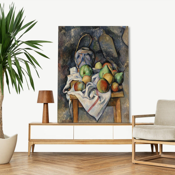 Quadro Stampa su Tela con Telaio in Legno Paul Cezanne - Ginger Jar