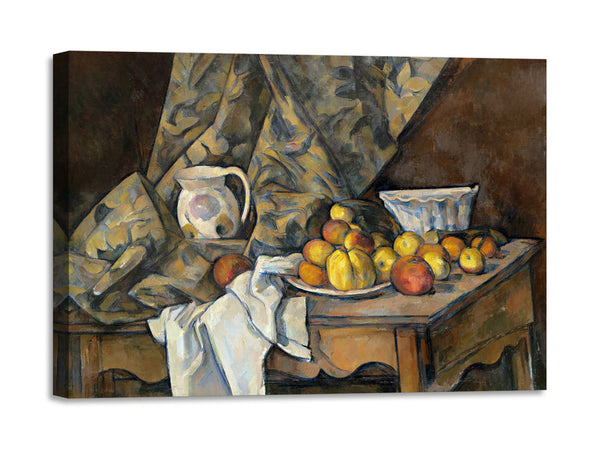 Quadro Stampa su Tela con Telaio in Legno Paul Cezanne - Still Life with Apples and Peaches