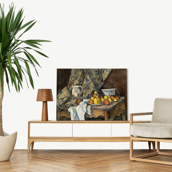 Quadro Stampa su Tela con Telaio in Legno Paul Cezanne - Still Life with Apples and Peaches