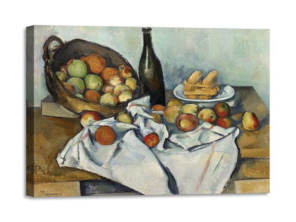 Quadro Stampa su Tela con Telaio in Legno Paul Cezanne - The Basket of Apples