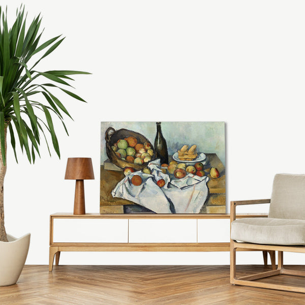 Quadro Stampa su Tela con Telaio in Legno Paul Cezanne - The Basket of Apples