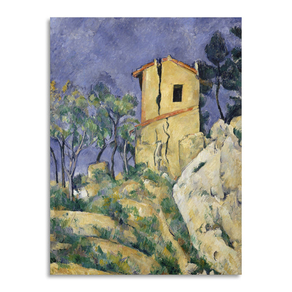 Quadro Stampa su Tela con Telaio in Legno Paul Cezanne - The House with the Cracked Walls