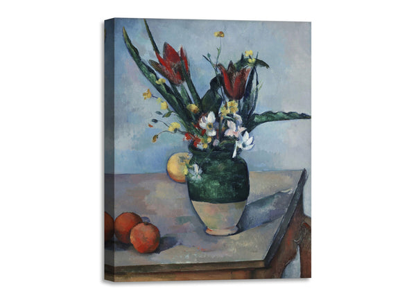 Quadro Stampa su Tela con Telaio in Legno Paul Cezanne - The Vase of Tulips