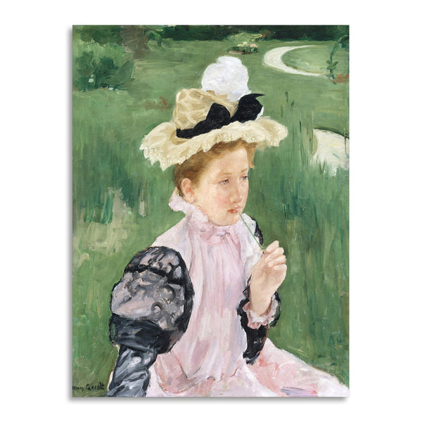 Quadro Stampa su Tela con Telaio in Legno Mary Cassatt - Portrait of a Young Girl