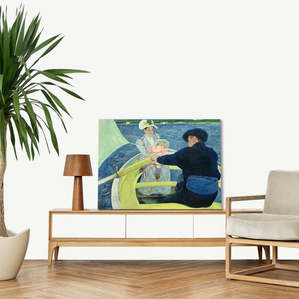 Quadro Stampa su Tela con Telaio in Legno Mary Cassatt - The Boating Party