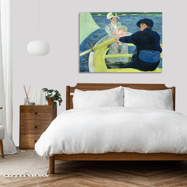 Quadro Stampa su Tela con Telaio in Legno Mary Cassatt - The Boating Party