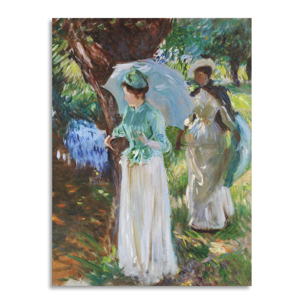 Quadro Stampa su Tela con Telaio in Legno John Singer Sargent - Two Girls with Parasols
