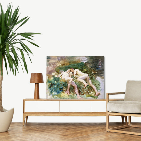 Quadro Stampa su Tela con Telaio in Legno John Singer Sargent - Tommies Bathing
