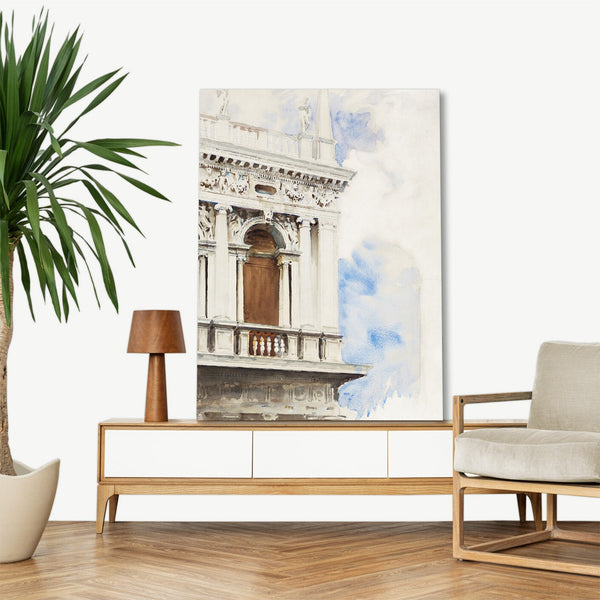 Quadro Stampa su Tela con Telaio in Legno John Singer Sargent - A Corner of the Library in Venice