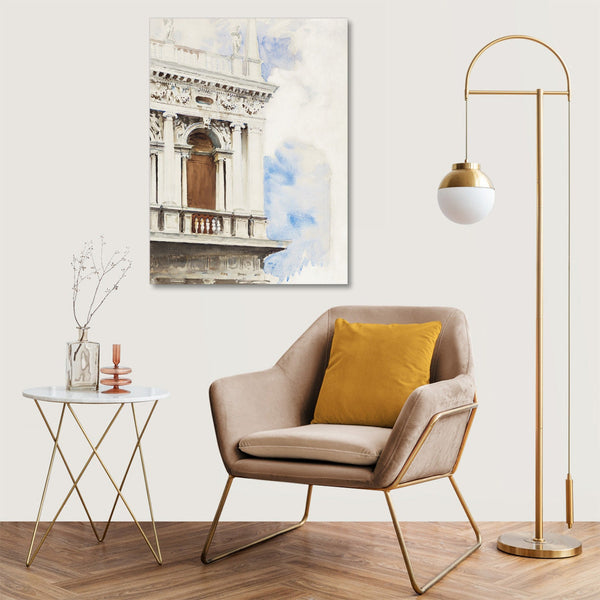 Quadro Stampa su Tela con Telaio in Legno John Singer Sargent - A Corner of the Library in Venice
