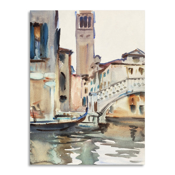 Quadro Stampa su Tela con Telaio in Legno John Singer Sargent - A Bridge and Campanile, Venice