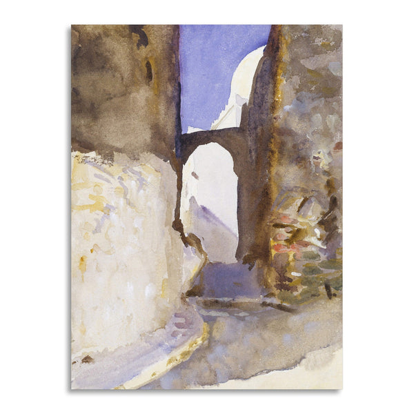Quadro Stampa su Tela con Telaio in Legno John Singer Sargent - Street, Tangier