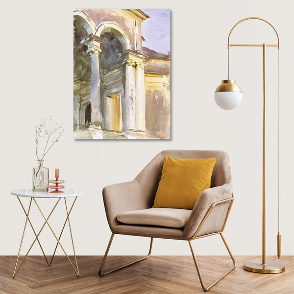 Quadro Stampa su Tela con Telaio in Legno John Singer Sargent - Loggia, Villa Giulia, Rome
