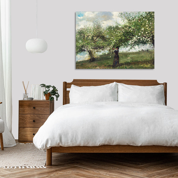 Quadro Stampa su Tela con Telaio in Legno Winslow Homer - Girl Picking Apple Blossoms