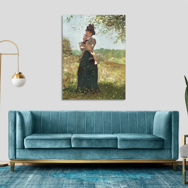 Quadro Stampa su Tela con Telaio in Legno Winslow Homer - The Yellow Jacket