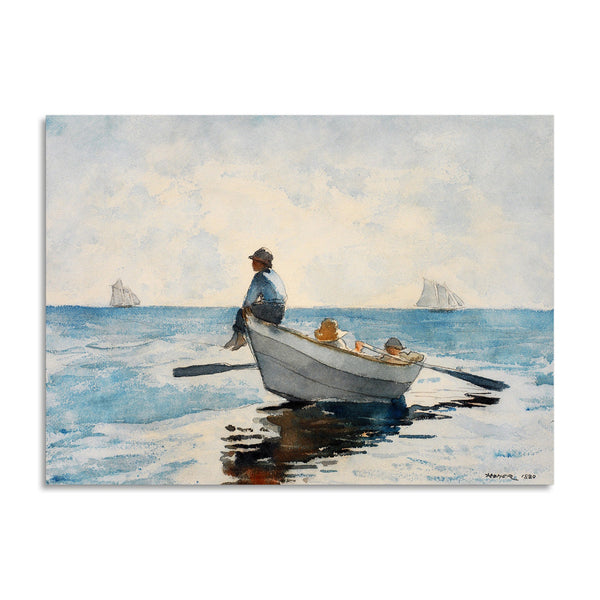 Quadro Stampa su Tela con Telaio in Legno Winslow Homer - Boys in a Dory