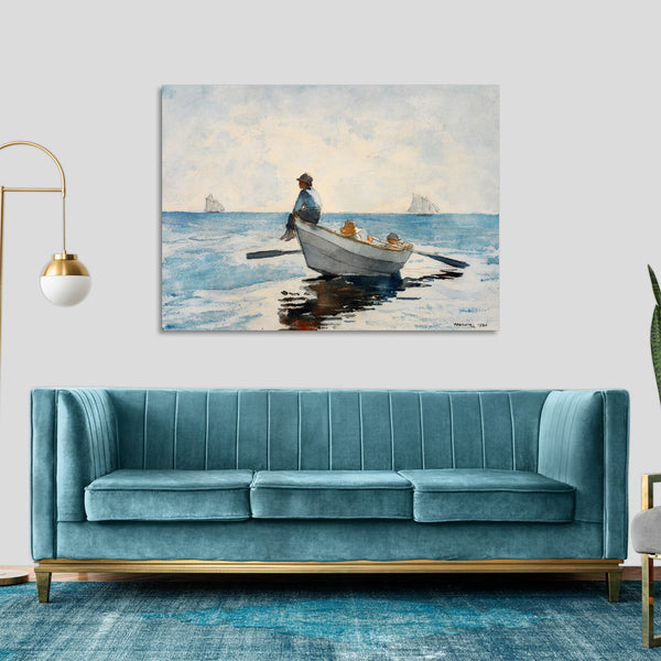 Quadro Stampa su Tela con Telaio in Legno Winslow Homer - Boys in a Dory