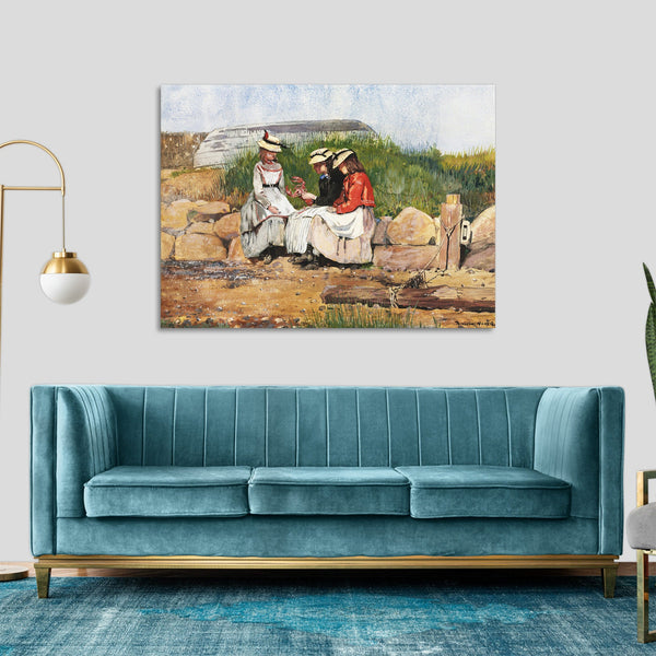 Quadro Stampa su Tela con Telaio in Legno Winslow Homer - A Fisherman’s Daughter
