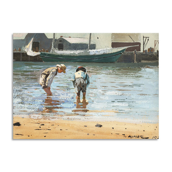 Quadro Stampa su Tela con Telaio in Legno Winslow Homer - Boys Wading
