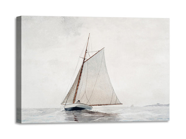 Quadro Stampa su Tela con Telaio in Legno Winslow Homer - Sailing off Gloucester
