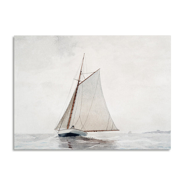 Quadro Stampa su Tela con Telaio in Legno Winslow Homer - Sailing off Gloucester