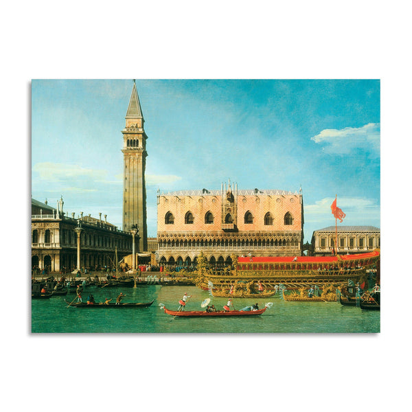 Quadro Stampa su Tela con Telaio in Legno Canaletto - The Bucintoro at the Molo on Ascension Day