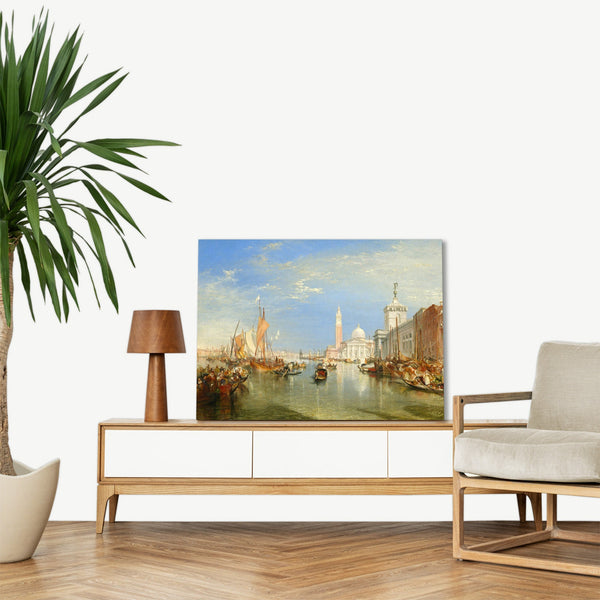 Quadro Stampa su Tela con Telaio in Legno William Turner - Venezia La Dogana e San Giorgio Maggiore