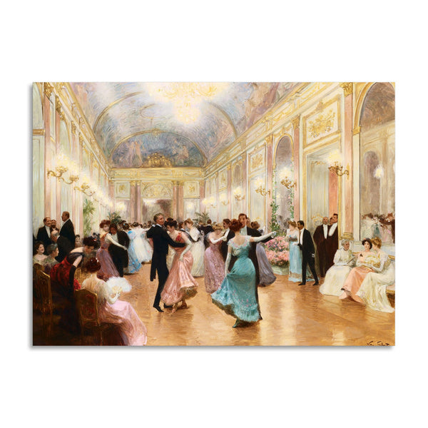 Quadro Stampa su Tela con Telaio in Legno Victor Gabriel Gilbert - The Ball