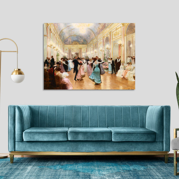 Quadro Stampa su Tela con Telaio in Legno Victor Gabriel Gilbert - The Ball