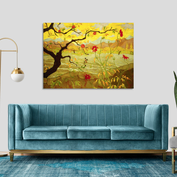 Quadro Stampa su Tela con Telaio in Legno Paul Ranson - Apple tree with red fruit