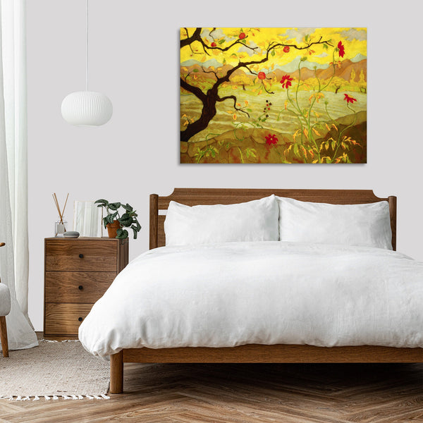 Quadro Stampa su Tela con Telaio in Legno Paul Ranson - Apple tree with red fruit