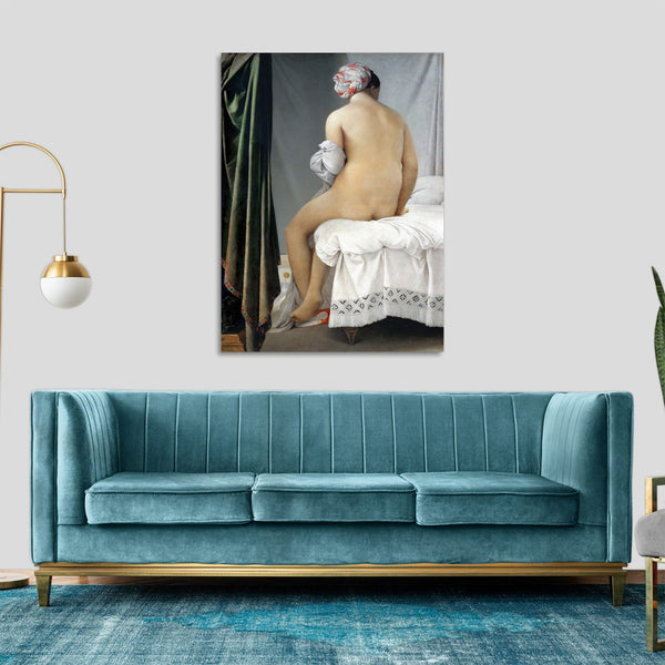 Quadro Stampa su Tela con Telaio in Legno Jean Auguste Dominique Ingres - The Valpinçon Bather